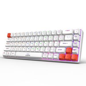 evofox katana s mini wireless mechanical keyboard | tri mode (3x bt, 2.4ghz & wired) connectivity | hot swappable red switches | 68 key compact layout | rainbow backlight | rechargeable battery